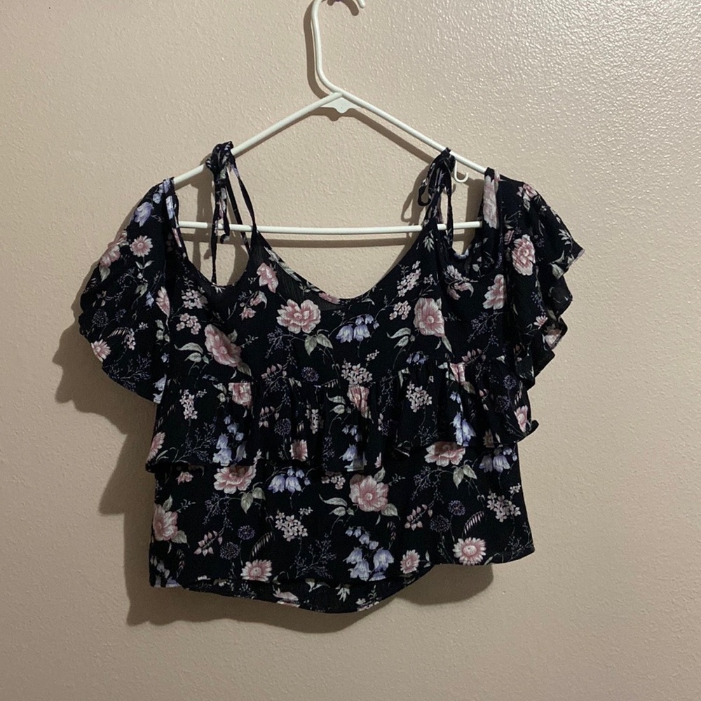 Floral black shirt